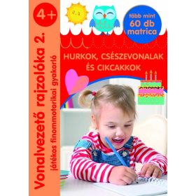 Szalay Könyvek - Vonalvezető rajzolóka 2. (Hurkok, csészevonalak és cikcakkok)  több, mint 60db matricával   Szalay Könyvek - Vonalvezető rajzolóka 2. (Hurkok, csészevonalak és cikcakkok)  több, mint 60db matricával