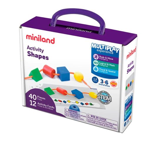 MINILAND - Fűzős játék - térbeli formák