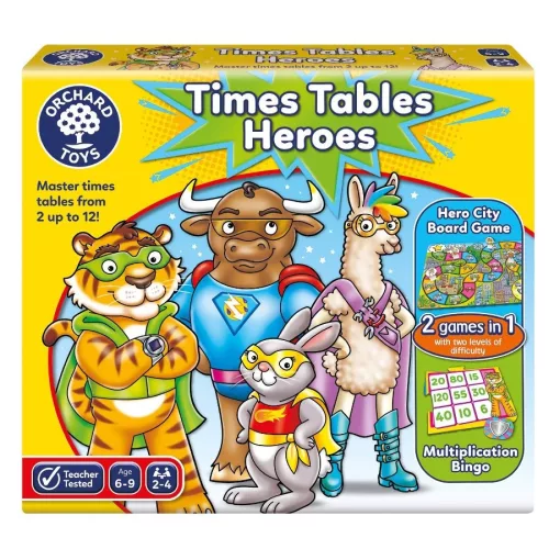 ORCHARD ORCHARD TOYS - A szorzótábla hősei (Times Tables Heroes) - számolás fejlesztő  - Palincs Játék- Elszabadult libák társasjáték - színfelismerő játék - Palincs Játék
