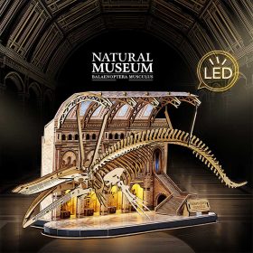 CubicFun - 3D puzzle 222 db-os - Kék Bálna csontváza - Natural Museum . LED világítással   CubicFun - 3D puzzle 222 db-os - Kék Bálna csontváza - Natural Museum . LED világítással