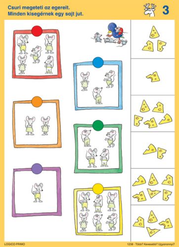 LOGICO - Primo feladatkártyák - Több? Kevesebb? Ugyanannyi?