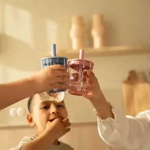 LITTLE DUTCH -  Gyerek pohár szívószállal 250 ml - Forest Friends
