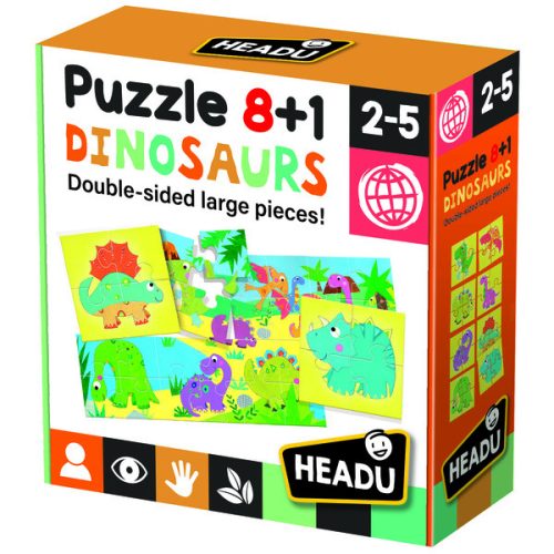 HEADU - Dinoszauruszok - 8+1 kétoldalas puzzle