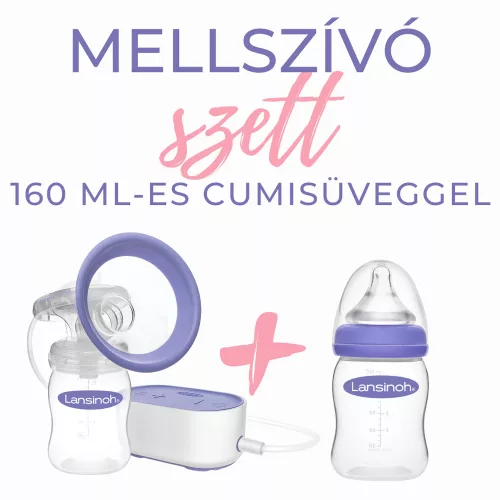 Lansinoh 2 fázisú kompakt elektromos mellszívó 160ml cumisüveggel szettben