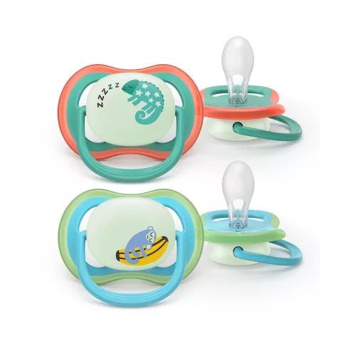 Philips AVENT játszócumi Ultra Air éjszakai kaméleon 6-18hó fiús 2db