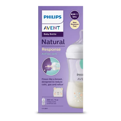 Philips AVENT cumisüveg Natural Response AirFree szeleppel 260ml medve