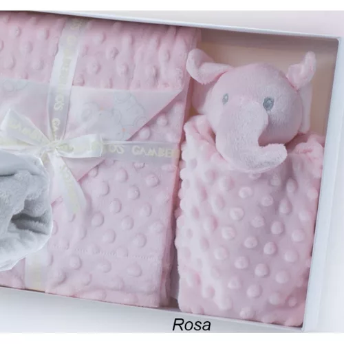 Gamberritos takaró - wellsoft 80x110cm - szundikendõvel rózsaszín elefánt 10763