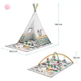   Kinderkraft játszószõnyeg  - Little Gardener játékhíddal sátorral