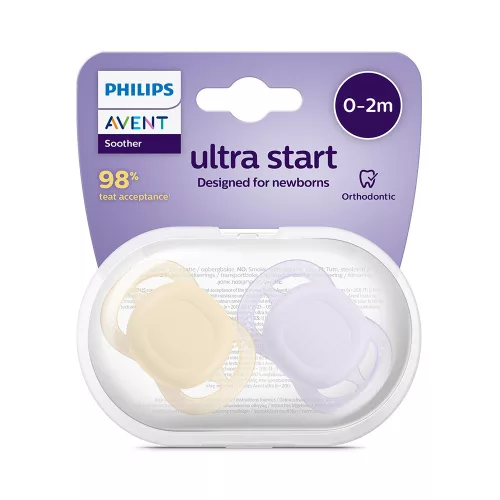 Philips AVENT játszócumi Ultra Start neutral 0-2hó lányos 2db