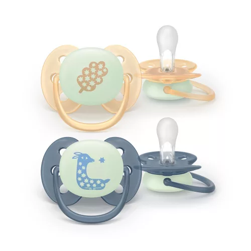 Philips AVENT játszócumi Ultrasoft éjszakai õzike 6-18hó fiús 2db