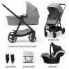 Kinderkraft babakocsi többfunkciós NEWLY 3in1 MINK PRO szürke