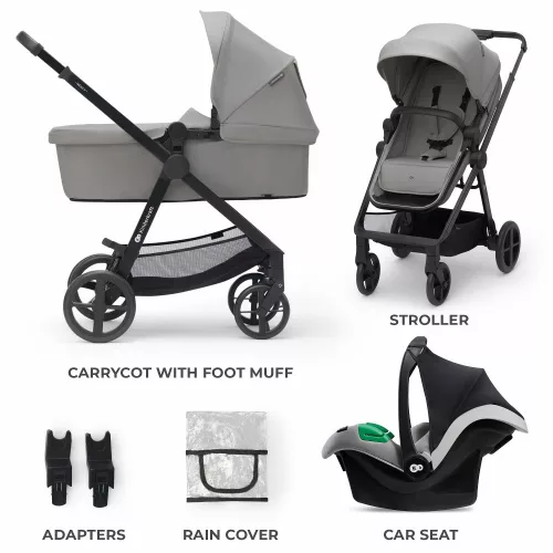 Kinderkraft babakocsi többfunkciós NEWLY 3in1 MINK PRO szürke