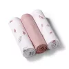 BabyOno textilpelenka színes 3db púderrózsaszín levélmintás 348/17