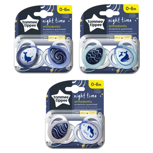 Tommee Tippee játszócumi CTN Night 2 db 0-6 hó *
