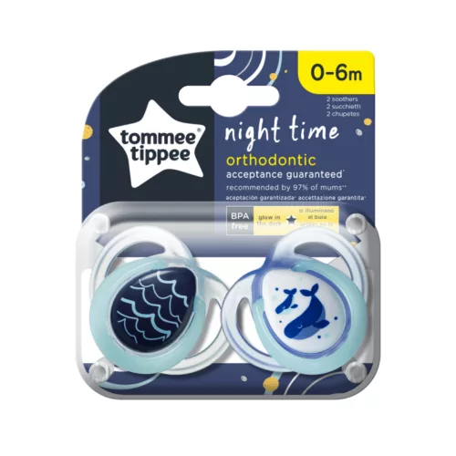 Tommee Tippee játszócumi CTN Night 2 db 0-6 hó *