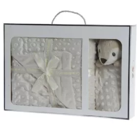   Gamberritos takaró plüss buborékos anyagú 80x110cm szundikendõvel bézs szarvas 10887