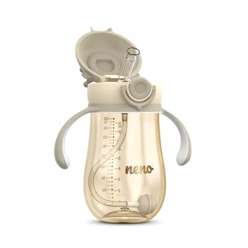 Neno szívószálas itatópohár MIO2 280ml barna