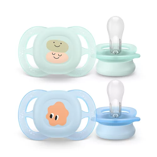 Philips AVENT játszócumi Ultra Start mintás 0-2hó fiús 2db