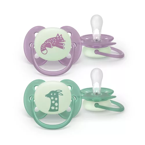 Philips AVENT játszócumi Ultrasoft éjszakai róka 6-18hó lányos 2db