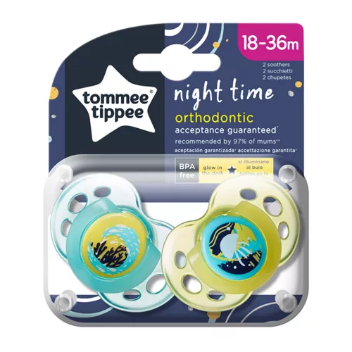 Tommee Tippee játszócumi CTN Night 2 db 18-36hó