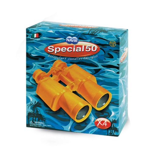 Kétcsövű sárga gyerektávcső tartozékokkal - Special 50 Yellow Binocular with Case