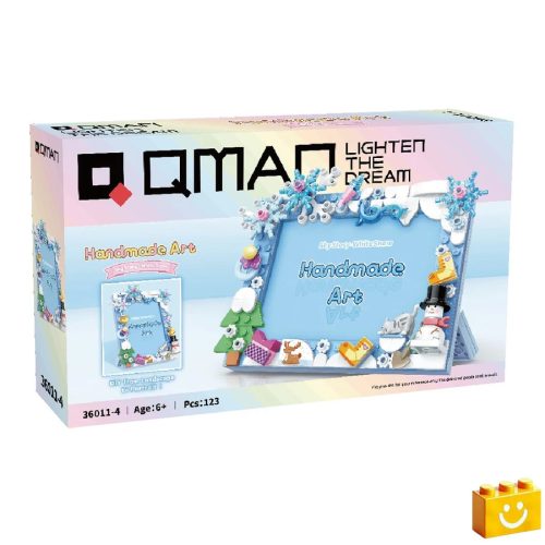 QMAN 36011-4 - Téli világ képkeret építőjáték - 100% kompatibilis minden más kedvelt márkával