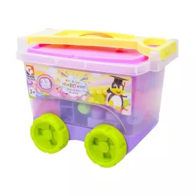 Építõkocka kiskocsiban 33 darabos készlet