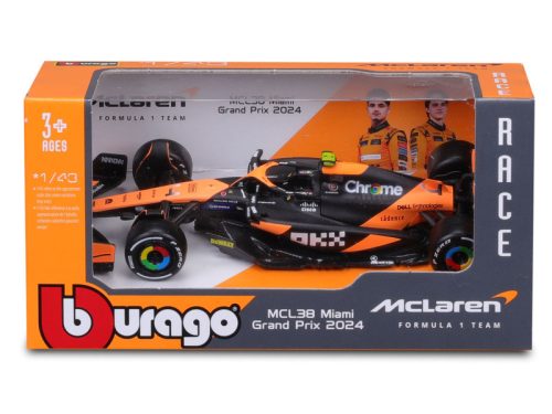 Bburago 1 /43 F1 versenyautó - McLaren Racing MCL38 (2024)
