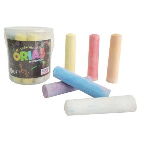 Aszfaltkréta 12 db-os készlet vödörben többféle szín