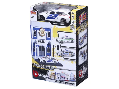 Bburago city 1 /43 - Audi A6 rendõrautó és rendõrörs