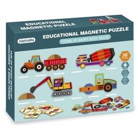 2IN1 mágneses puzzle - munkagépek - 75 db