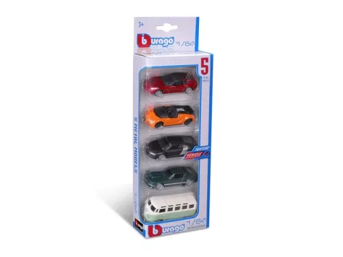 Bburago 1/64 autók, 5 db/csomag