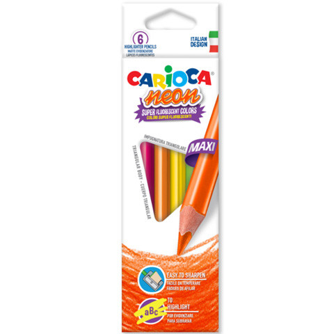 CARIOCA - Neon Maxi színes ceruza készlet - 6 db-os