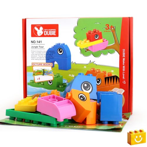 WANGE - DUBIE 141 - Dzsungel túra + képeskönyv építőjáték - 100% kompatibilis minden más kedvelt márkával
